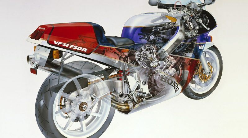 Honda RC30 VFR750R cut away image